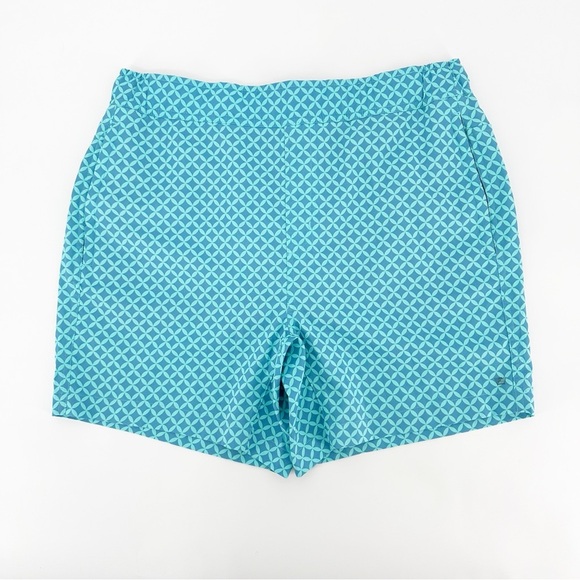 Mack Weldon Swim Trunks Blue Geometric Board Shorts - Picture 1 of 5